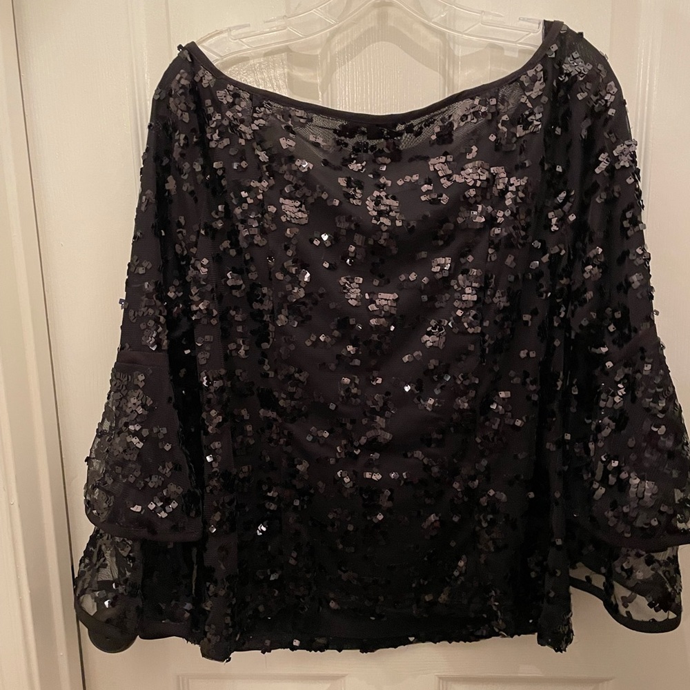 (2129) Alberto Makali sequin top. Sz L